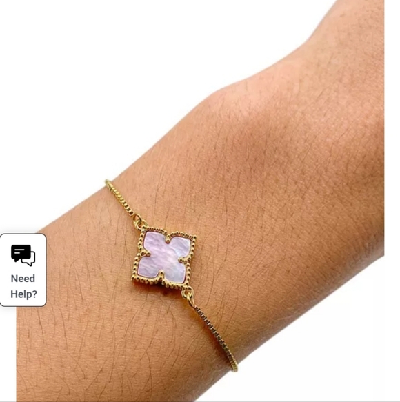 Adornia Gold and Pink Clover Bracelet